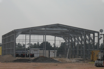 Crane and other Equipment for PEB Warehouse construction